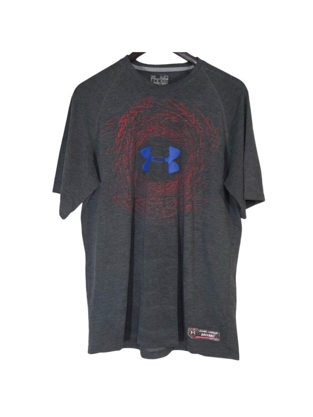 Under Armour Men's Gray Loose Fit Baseball T-Shirt Size M